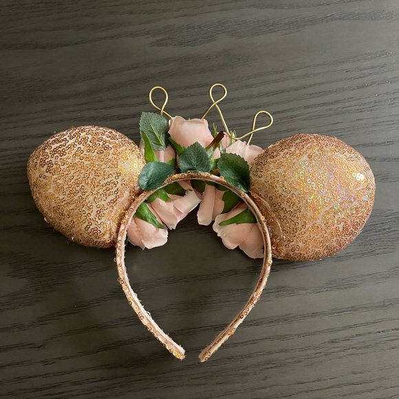 Custom Floral Princess Rose Gold Disney Ears - Picture 5 of 5